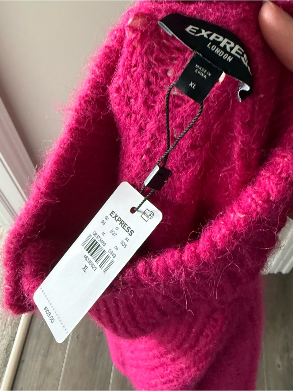 Express Embellished Quarter Snap Sweater NWT Size Extra Large - Picture 5 of 5
